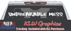 Unbreakable Mess Rear Window Vinyl Decal Diesel Truck Sticker Pickup SUV Funny