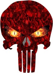 PUNISHER FLAMING EYE RED REAPER CAMO CAMOUFLAGE VINYL DECAL STICKER MATTE