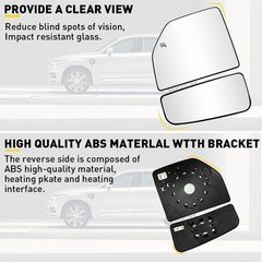2/4Pcs Tow Mirror Glass Lower Heated Driver Left Side For Ford F150 F250 F350 F5