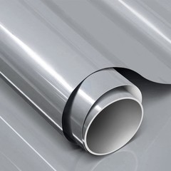 5FTx50FT PET Gloss Metallic Silver Vinyl Wrap Self-Adhesive Air Release US Stock