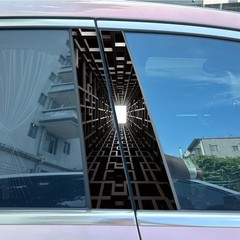 Creative Black Space Car Door Pillar Decals Waterproof Center Column Decoration