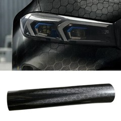 Black Honeycomb Fiber Grid Sticker Vinyl Wrap Film Decal 150cm Car Accessories