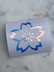 Sakura Cherry Blossom Vinyl Decal Sticker Car Laptop – Pink Opal Iridescent Open