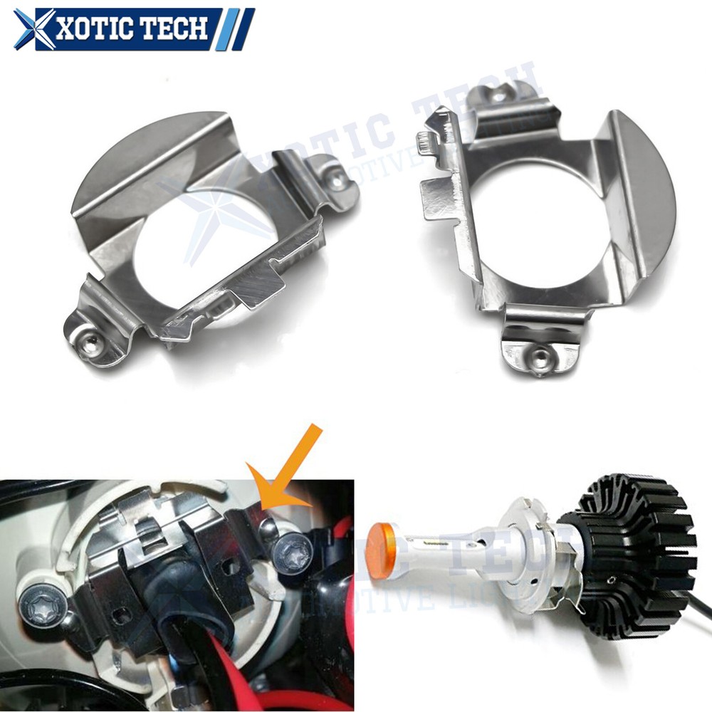 H7 LED Headlight Bulb Holders Adapter Retainer Clip for Mercedes C300 VW Tiguan