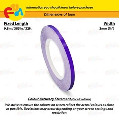PURPLE 3mm 1/8″ Roll Pin Stripe PinStriping Solid Line Tape Vinyl Car MC STICKER