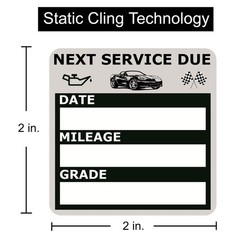 NOYOC Oil Change Stickers, Static Cling 120 Count 2×2 Inches, Black