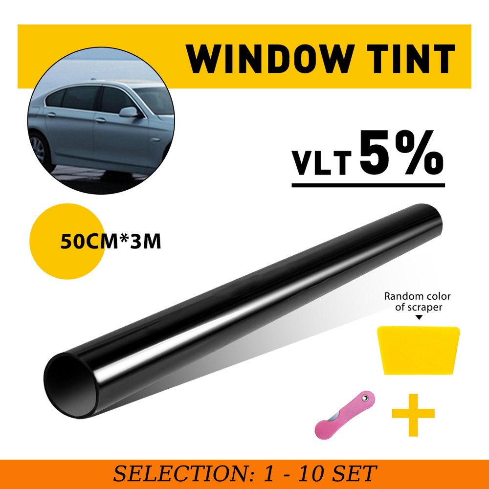 1-10 20″x10ft 5% VLT Car Window Film Tint Privacy UV Block Heat Insulation 300CM