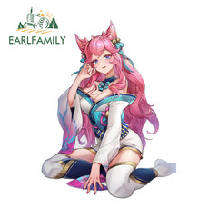 EARLFAMILY Sexy Pretty Fox Girl Car Sticker Bumper Racing Helmet Mirror Decal