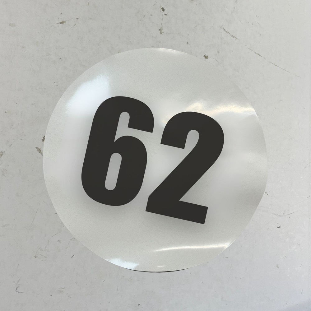 12″ Circular Round Magnetic Race Car Number 62 Magnet x2