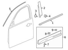 Genuine GM Front Driver Side Door Window Frame Rear Applique 84963077