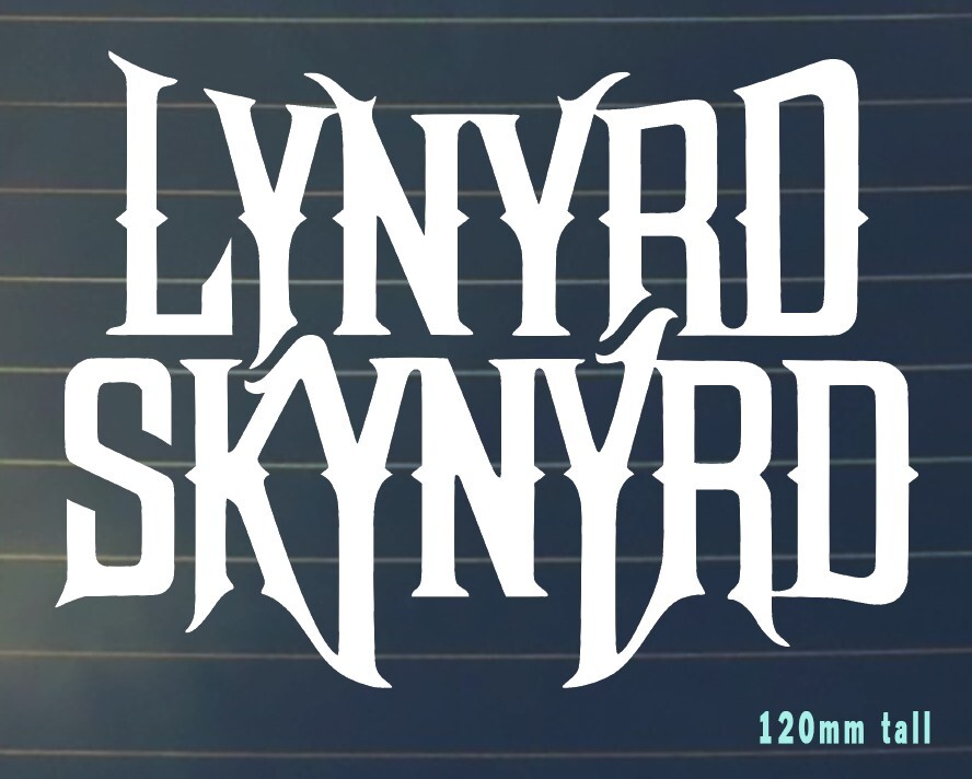 Lynyrd Skynyrd style car sticker WHITE Bumper Decal Band Rock Vinyl metal 60s