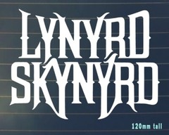 Lynyrd Skynyrd style car sticker WHITE Bumper Decal Band Rock Vinyl metal 60s