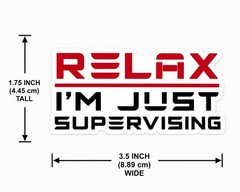 Relax I’m Just Supervising Sticker 3.5×1.75 Funny Tesla Car Window EV Decal Gift