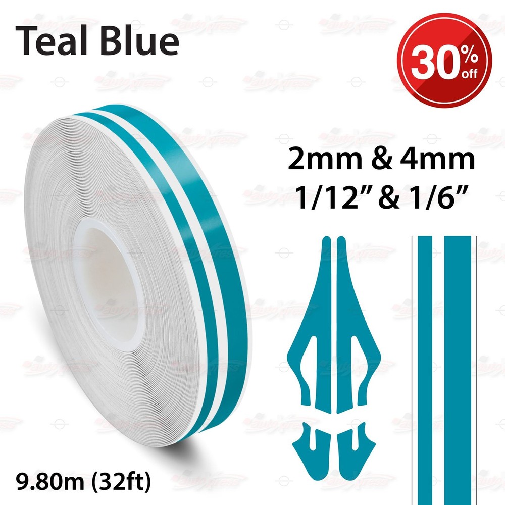 PinStriping Pin Stripe Adhesive Tape SOLID Line Decal Vinyl Sticker AQUA BLUE