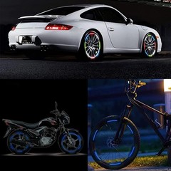 Durable Blue LED Reflective Rim Stripe Decals – 20Pcs for Cars & Motorcycles
