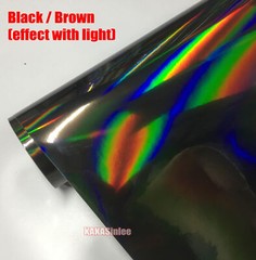 65FT Black BN Laser Gloss Mirror Chrome Chameleon Full Car Vinyl Wrap Sticker US