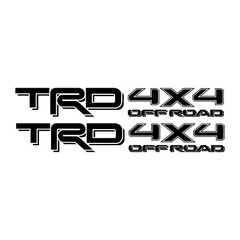 2 TRD 4×4 Off Road Decal for Toyota Tacoma Tundra Bedside Vinyl Pair Matte Black