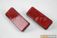 PMMA Motorcycle ATV Rectangle Reflectors Warning Bolt On Reflector Plate -Red