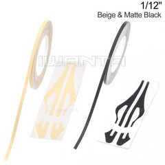 1/12″ 2mm Beige & Matte Black Pinstriping Pin Stripe DIY Vinyl Decal Sticker