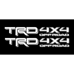 2 TRD 4×4 Off Road Decals for Toyota Tacoma Tundra Bedside Vinyl Pair White