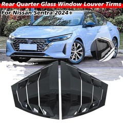 For Nissan Sentra 2024+ Gloss Black Rear Window Louver Vent Shutter Cover Trim