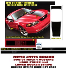 N770 N773 2003 2004 FORD MUSTANG – MACH 1 HOOD and SIDE STRIPE – COMBO