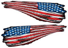 Brushed American Flag Stripes Large Pair decal 36″ x 11″ each