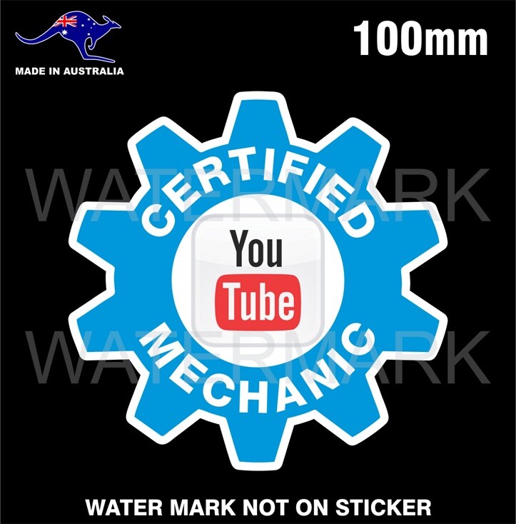 YOUTUBE CERTIFIED MECHANIC STICKER