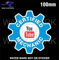 YOUTUBE CERTIFIED MECHANIC STICKER
