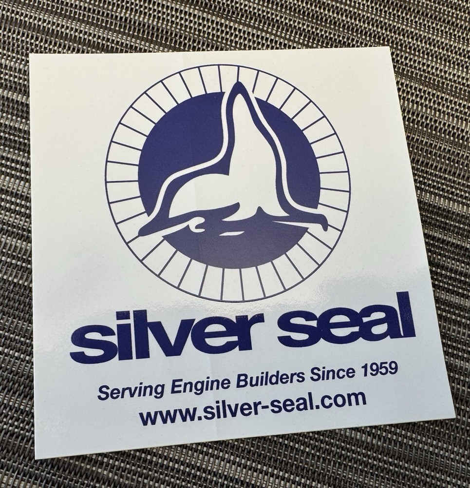 Silver Seal Racing RARE Glossy Big Glossy PROMO STICKER Engine Motor Seals Auto
