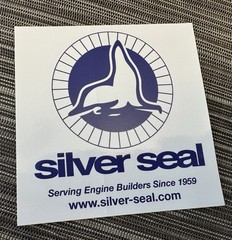 Silver Seal Racing RARE Glossy Big Glossy PROMO STICKER Engine Motor Seals Auto