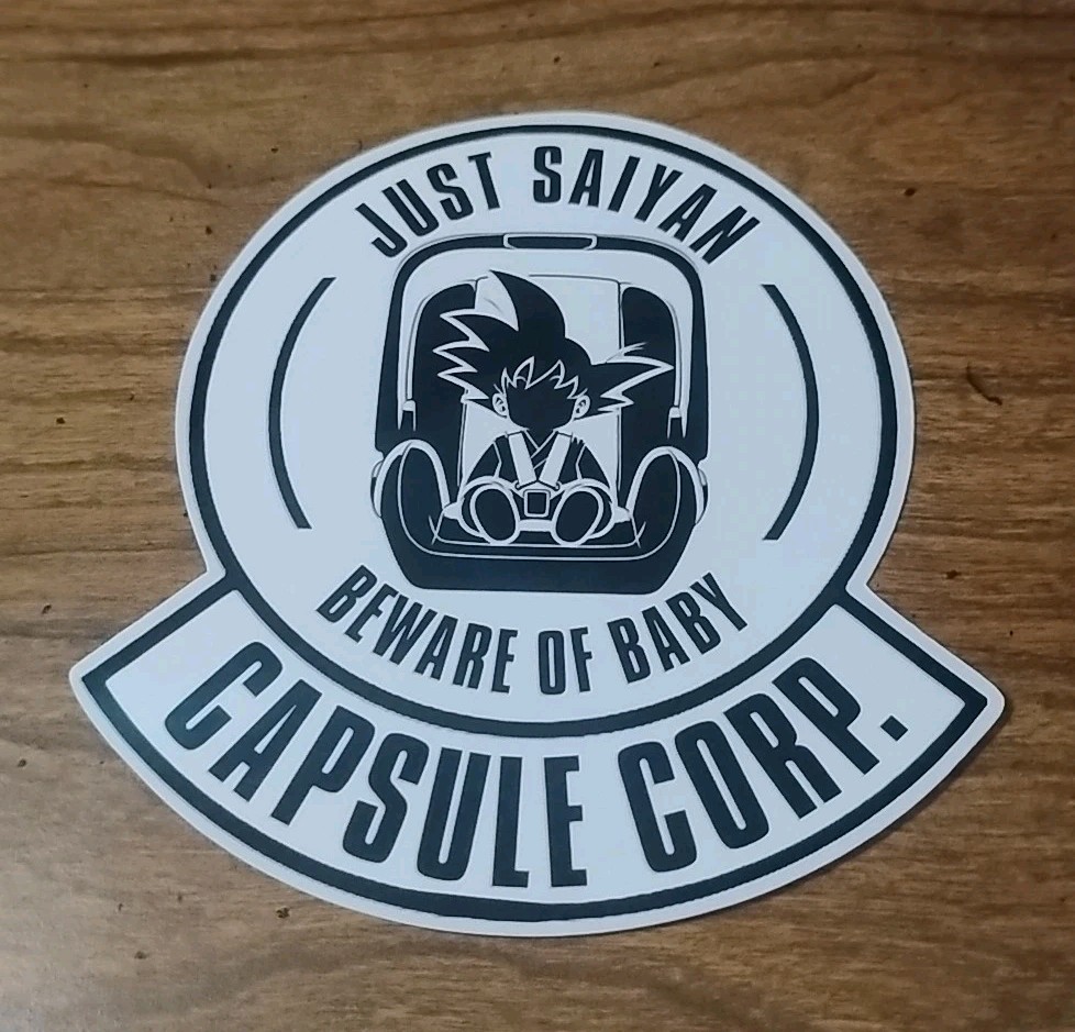 Super Saiyan Capsule Corp Baby On Board Funny Humor Car Truck Vinyl Decal…