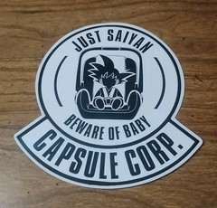 Super Saiyan Capsule Corp Baby On Board Funny Humor Car Truck Vinyl Decal…