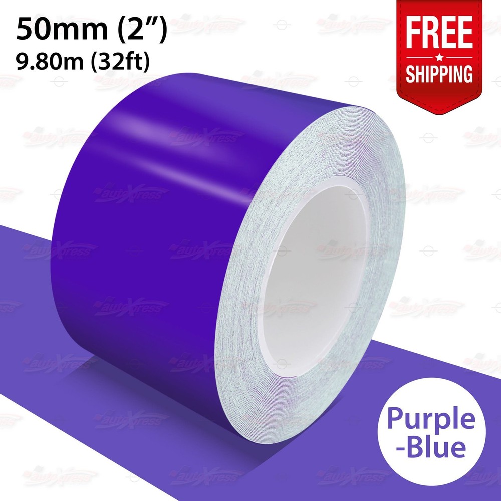 PURPLE-BLUE 2″ 50mm Roll PIN STRIPE Car Striping Line TAPE Decal Vinyl Sticker