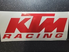 2 KTM Racing Vinyl Window Decals Sticker 5.5″ wide (Red)