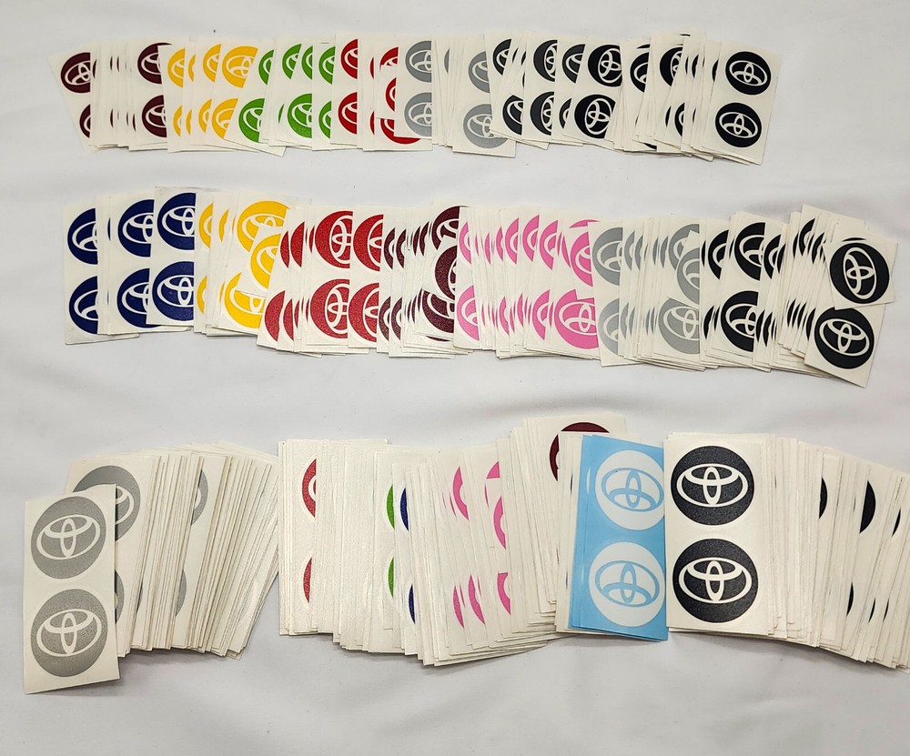 HUGE BULK LOT – 1,426 Toyota Round Vinyl Decals | Multi-Size & Color | Sticker