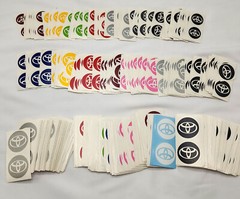 HUGE BULK LOT – 1,426 Toyota Round Vinyl Decals | Multi-Size & Color | Sticker
