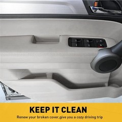 2/4Pcs Front Armrest Door Panels Cover Fit 2007-2012 CR-V CRV Honda Leather Gray