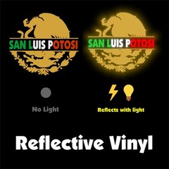 San Luis Potosi Reflective Sticker with Mexican Coat of Arms Vinyl Decal