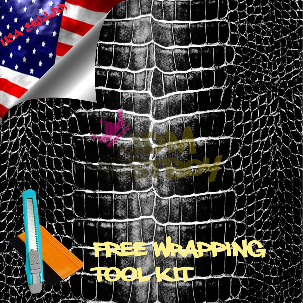 2D High Gloss Alligator Skin Vinyl Wrap Sticker Decal Bubble Free Sheet Film