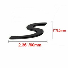 Red/Black/Silver S Leter Badge Sticker Rear Trunk Tailgate Emblem Decor