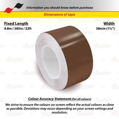 BROWN 1.5″ 38mm Roll PIN STRIPE Car Striping Trim Line TAPE Decal Vinyl Sticker