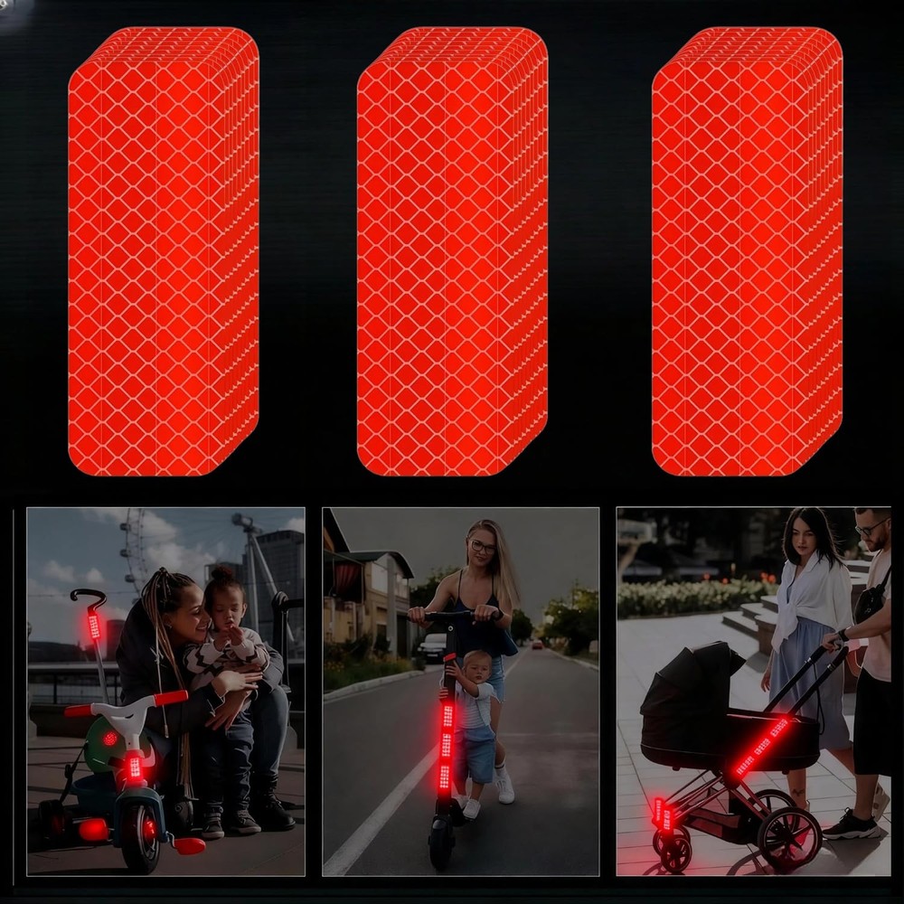 Reflective Tape 20 PCS Waterproof Self-Adhesive Safety Stickers for Outdoor Car