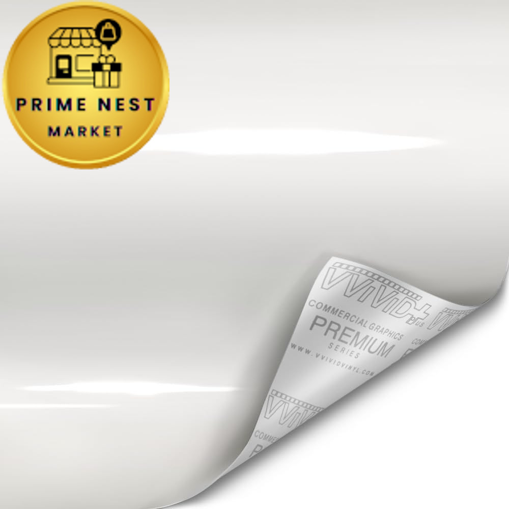 VViViD+ Ultra Gloss Pearl White Vinyl Car Wrap (1ft x 1ft x 5ft,