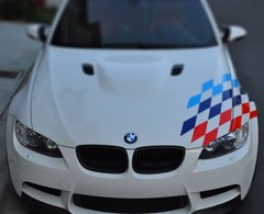 (2) 22×9″ Iconic M Sport Flag Tri-Color Decal Stickers For BMW Side Doors, Hood