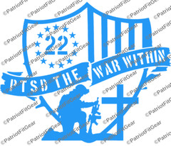 Veteran 22,PTSD The War Within,Support Our Troops,Military,Custom Vinyl Decal