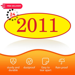 Car Windshield Year Stickers (2010-2026) – 17 Pack(1 per Year), Red Yellow