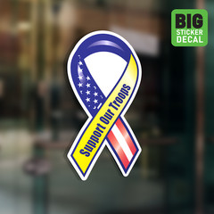 Support Our Troops Big Laminated Vinyl Sticker Car Decal Military Vet America
