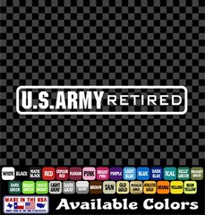 US ARMY Retired Sticker Military Veteran Window Vinyl Decal Car Truck