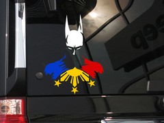 Filipino Vinyl Car Decal Sticker 6″ (H) w/ Hero Batman and Philippine Flag